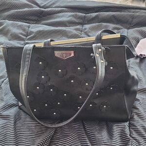 Simply Vera Vera Wang Black Floral Tote